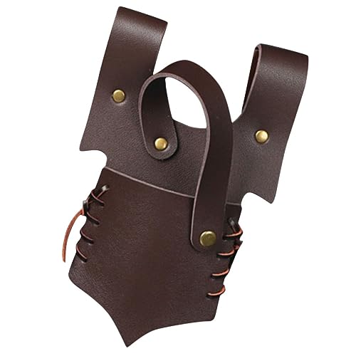 Garneck Mittelalterlicher Ledersword Frog Verstellbare Schwerthalterung für Kostüme Bequemer und Langlebiger Gürtel für Halloween LARP und Bühnenaufführungen Dunkelbraun von Garneck