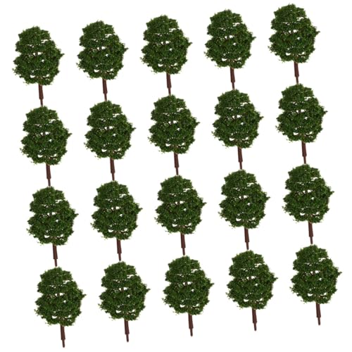 Garneck 20 Stück Dunkle Modellbäume Aus Kunststoff – 9 cm Hoch – Maßstab 1100 – Spielzeugbäume Für Puppenhäuser Szenerien Landschaften Architekturmodelle von Garneck