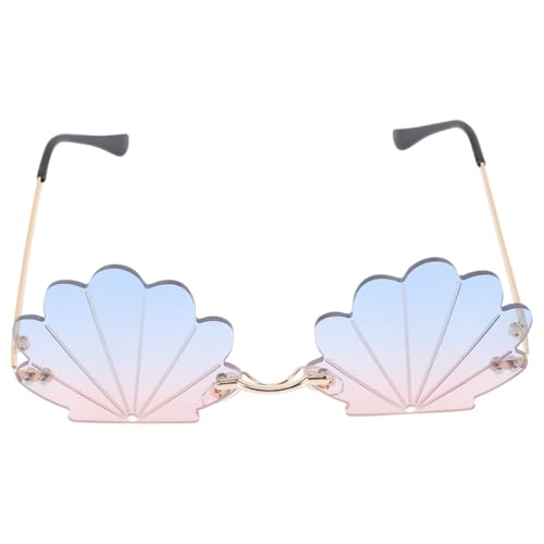 Garneck Muschelförmige Für Unisex – Lustige Randlose Muschelbrille Im 90er Jahre Stil - Ideal Für Partys - Festivals Und Meerjungfrau Themen 1 Stück von Garneck