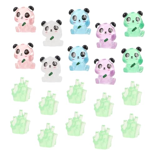 Garneck Panda-anhänger Aus Harz Im Dunkeln Leuchtende Figuren Tier-schreibtischdekoration Für Heimwerkerarbeiten Und Tortenaufsätze Kleine Dekoration Für Garten Puppenhaus von Garneck