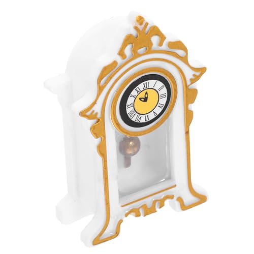 Garneck Pendeluhr Modell für Puppenhaus Retro Tischuhr Dekoration aus Harz Zubehör für Miniaturmöbel und Wohnaccessoires für Szenen und Hausdekoration von Garneck