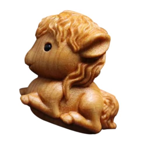 Garneck Pferdeverzierung kleines einzigartige Tierische Wohnaccessoires Tierfigur aus Holz Mini Holzstatue Miniaturtiere Kleine Tierfiguren als Dekoration hölzern Coffee von Garneck