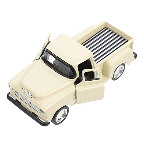 Garneck Pickup-Truck-Modell Kinderspielzeug Auto Spielzeuglastwagen Miniatur-LKW bastelset basteln für Model Cars Buggy Geländewagen-Modell LKW-Fahrzeugmodell Legierung Beige von Garneck