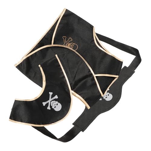 Garneck Piratenkostüm Damen Herren Fasching Karneval Piratenhut Augenklappe Gürtel Zubehör für Halloween Party Cosplay Verkleidung von Garneck