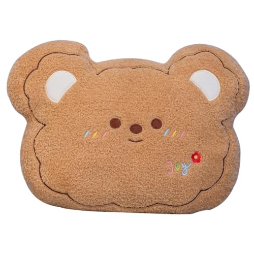 Garneck Plüsch Bär Kuschelkissen mit PP Baumwolle Füllung Weiches Cartoon Sofa Rückenkissen Dekoratives Wohnzimmerkissen für Schlafzimmer Langlebiges Niedliches Heimaccessoire von Garneck