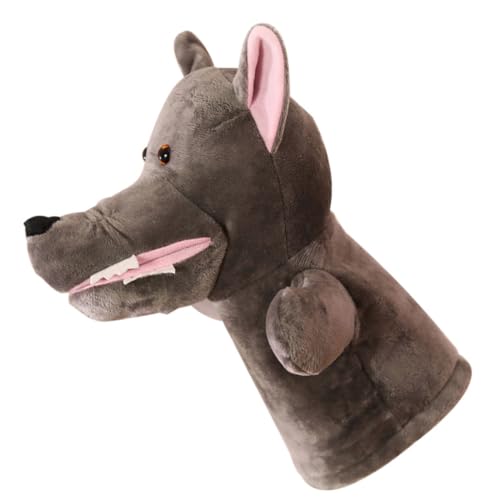 Garneck Plüsch Wolf Handpuppe Interaktives für Geschichtenerzählen für Stofftier Handpuppe für Kreatives und Puppentheater von Garneck