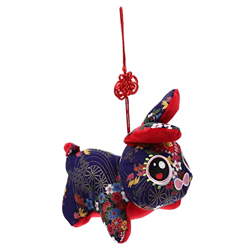 Garneck Plüschhasenpuppe Sternzeichen Hase Puppe Tierpuppenspielzeug chinesisches altes Zeug Hasen-Stofftier entzückendes Häschendekor Tier Stofftier PP Baumwolle Blau Garneck Plüschhasenpuppe Sternzeichen Hase Puppe Tierpuppenspielzeug chinesisches altes Zeug Hasen-Stofftier entzückendes Häschendekor Tier Stofftier PP Baumwolle Blau von Garneck