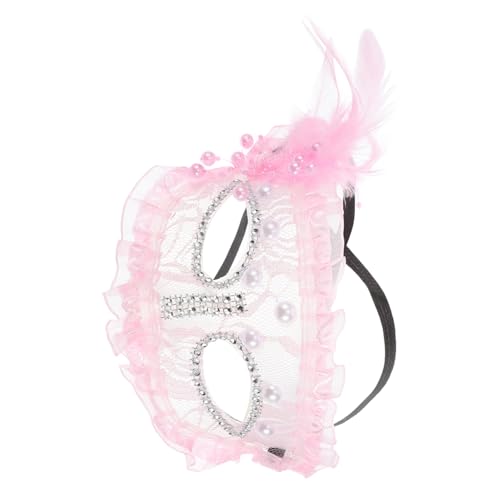 Garneck Plume Halbgesichtsmaske für Damen Karneval Maskenball und Halloween Feiern Wiederverwendbare und Bequeme Maske mit Federn für Kostümpartys von Garneck