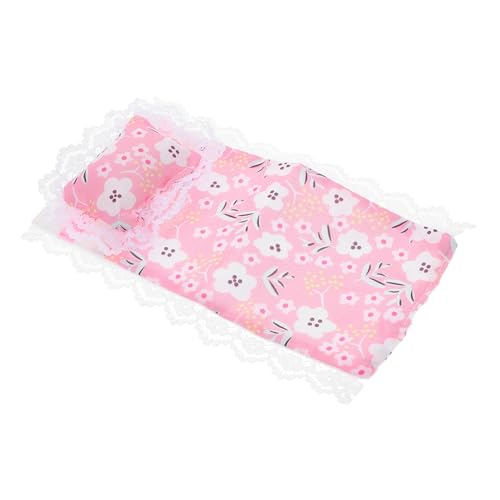 Garneck Puppenbettwäsche Puppenhausbett Mini -Bett Dollhouse Schlafzimmermöbel Dollhouse Decor Dollhouse -Schlafzimmer Mini-Sofa- Teppich Für Puppenhauszubehör Miniaturbett Stoff von Garneck