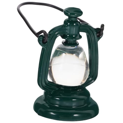 Garneck Puppenhaus Kerzenleuchter Lampe Öllaterne Mini Puppenhaus Lampen Miniatur Petroleumlicht Miniatur Laterne Puppenhaus Retro Petroleumlampe Mini Petroleum Nachtlicht Grüne Legierung von Garneck
