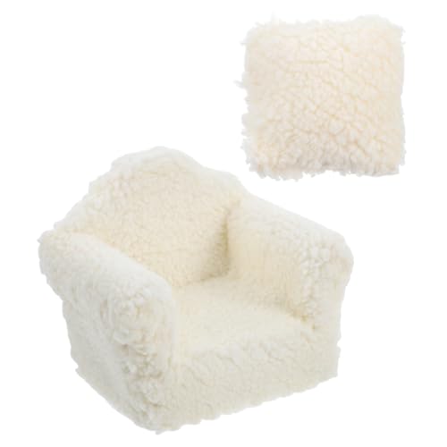 Garneck Puppenhaus Sofa mit Kissen Design Elegante Handwerkskunst für Puppenhaus Schlafzimmer und Miniaturmöbel für Kreative Spielideen von Garneck
