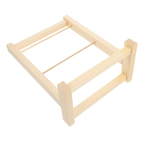 Garneck Puppenhaus Wäscheständer realistisch Kleiderbügel Mini puppenmöbel puppenhaus Einrichtung kleiderständer Puppenbekleidungsregal Präsentationsständer für Haushaltspuppen Holz Khaki von Garneck