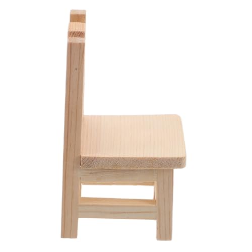 Garneck Puppenhausdekoration Miniaturmöbel dekorativer Hocker Kleiner Hocker Mini -Bank winzige Möbelminiaturen Mini-Hocker- Mini-Puppenhausmöbel Holz Khaki von Garneck