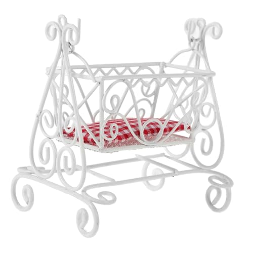 Garneck Puppenhausmöbel Babyspielzeug Babybett Mini Puppenhausmöbel Puppenhaus Mini Möbel Puppenhaus Miniaturtisch Miniatur Puppenhauscouch Mini Möbel Für Puppenhaus Legierung von Garneck