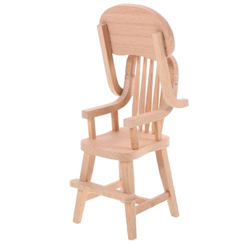 Garneck Realistischer Miniatur-hochstuhl Für Puppenhäuser - Holzmöbel Babypuppen-hochstuhl Puppenhaus- Kinderaccessoire von Garneck