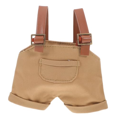Garneck Puppenkleidung Baumwoll Latzhose Denim Look Weiche Plüsch Accessoires Niedliches Outfit für Stoffpuppen Bekleidungszubehör Mix Match von Garneck