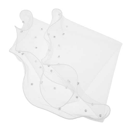 Garneck Puppenschleier Kostümparty Haarschmuck Kostüm Schleier Hochzeitsschleier Kostüm Haardekoration Kleiner Hochzeitsschleier Perle Brautschleier Tulle Veil Stoff Weiß von Garneck