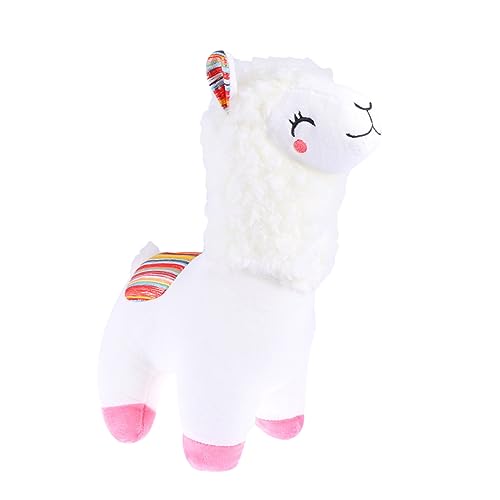 Garneck Puppenspielzeug dartscheibe mitgebsel kinderl Sheep doll weihnachtsdeko Alpaka- gefüllte Alpaka-Puppe Stofftierpuppe Plüschtier Alpaka-Schmuck Baumwolle Weiß von Garneck