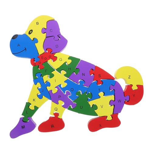 Garneck Puzzle Babybausteine Holzbausteine Vorschulspielzeug holzklötze ABC-Blöcke aus Holz Lernspielzeug tierische Bausteine Holztierblöcke rätsel Babyblöcke von Garneck