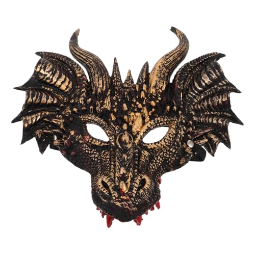Garneck Realistische Halloween Drachenmaske Vollgesichts Cosplay Tiermaske für Party Kostüm Bühne Wiederverwendbar und Pflegeleicht von Garneck