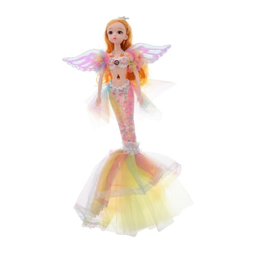 Garneck Realistische Meerjungfrau Puppe mit Gelenken Abnehmbarem Kleid Bunte Kawaii Meerjungfrau Spielfigur für Mädchen Geburtstagsgeschenk Fantasievolles Rollenspiel Motorische von Garneck