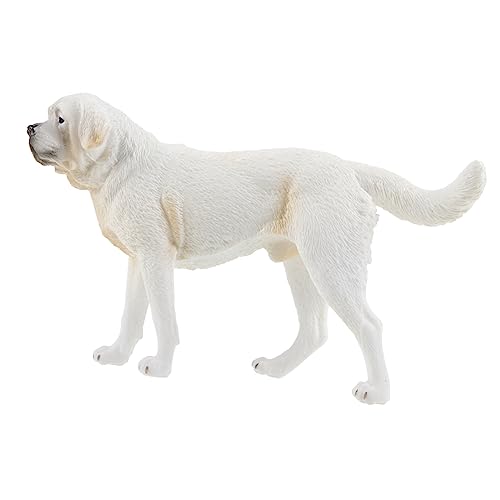 Garneck Realistische Plastik Hundefigur Saint Modell Detailgetreuer Dekoartikel für Kinderzimmer Leichtes Kunststoffspielzeug Naturgetreue Hundestatue als Miniatur Gartendeko von Garneck