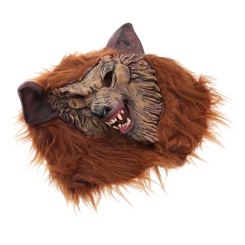 Garneck Realistische Werwolf Maske aus Vinyl mit Belüftungslöchern und Verstellbarem Riemen Atmungsaktive Wolfsmaske für Halloween Karneval Cosplay und Maskerade Unisex Langlebig und von Garneck