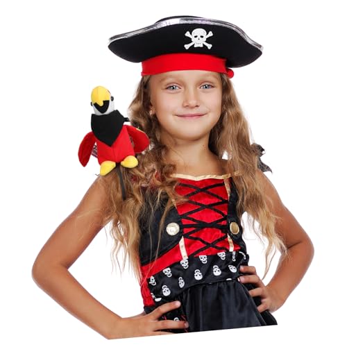 Garneck Realistischer Piratenpapagei Schulterdeko Plüschspielzeug mit Bandana Teiliges Piratenkostüm Zubehör für Halloween Cosplay Rollenspiel Karneval Garneck Realistischer Piratenpapagei Schulterdeko Plüschspielzeug mit Bandana Teiliges Piratenkostüm Zubehör für Halloween Cosplay Rollenspiel Karneval von Garneck