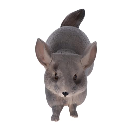 Garneck Realistisches Chinchilla Modell aus Langlebigem Kunststoff Detailgetreu und Kreativ Dekoratives Wildtier für Zuhause Dekoratives Tierfigur Accessoire in Dunkelgrau Robust und von Garneck