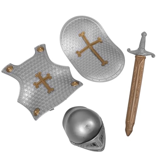 Garneck Retro Römische Rüstung Kostüm mit Kleinem Schild Sicherem Spielzeugschild und Leichtes Robustes Mittelalter Cosplay Zubehör für Jungen und Mädchen von Garneck