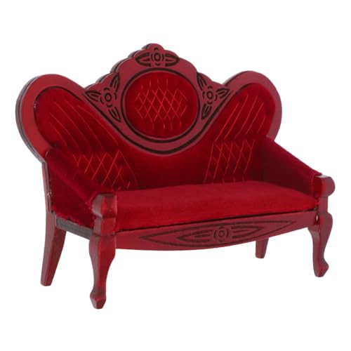 Garneck Retro Wohnzimmermodell Miniatur Puppencouch modern Puppenhaus Puppenmöbel Kissen für Mini-Sofa Desktop-Mini-Möbel Mini- - kleines Couchmodell Mini-Raumsofa Schiene rot Garneck Retro Wohnzimmermodell Miniatur Puppencouch modern Puppenhaus Puppenmöbel Kissen für Mini-Sofa Desktop-Mini-Möbel Mini- - kleines Couchmodell Mini-Raumsofa Schiene rot von Garneck