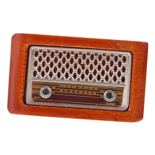 Garneck Retro -radiospielzeug Spielhauszubehör Winzige Radiomodelle Simuliertes Funkmodell Simulationsfunkmodelle Kleine Funkfiguren Mini-Radio-schmuck Brown Holz von Garneck