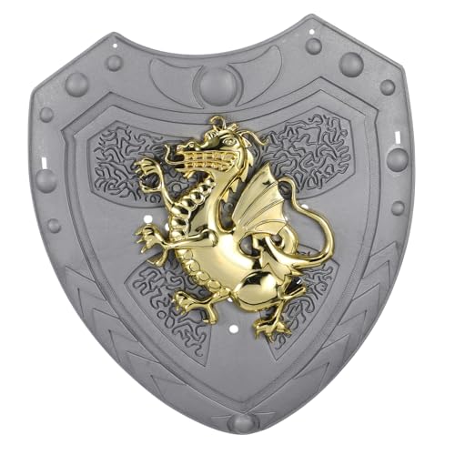 Garneck Ritter Schild für Drachenmotiv Leichtes Kostümzubehör für Cosplay und Bühnenauftritte Einheitsgröße für Partys und Rollenspiele von Garneck