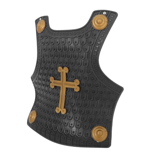 Garneck Ritterkostüm Schild aus Leichtem Kunststoff Mittelalterliches Rollenspiel Requisit für Halloween Cosplay und Fantasie Abenteuer Schwarzes Kreuz Brustpanzer Zubehör von Garneck