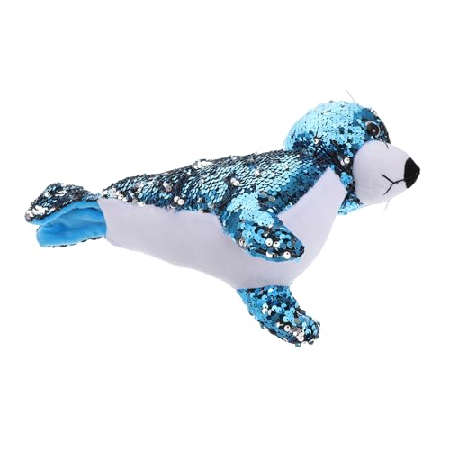 Garneck Robbenpuppe Tierpuppen Für Kuscheltiere Für Teenager Ausgestopfte Meerestiere Seetierspielzeug Kuscheltiere Für Jungen Kleine Tierfiguren Süßes Stofftier Pp Baumwolle Blue von Garneck