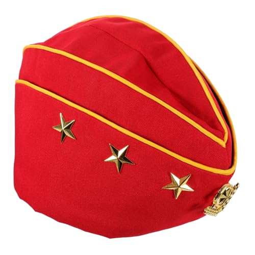 Garneck Russische Matrosenmütze Rot Gelb Kostüm Mütze Leichtes Cap Für Tanz Party Cosplay Bühnenauftritt von Garneck