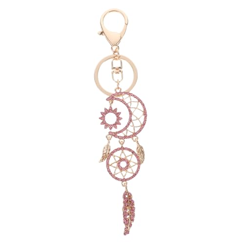 Garneck Schlüsselanhänger Diamant-schlüsselanhänger Dimamamam -key -zauber Diamantauto -schlüsselbund Anhänger Des Autoschlüsselsbeutels Strass-auto-anhänger Rosa Zinklegierung von Garneck