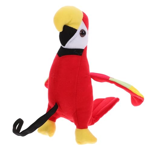 Garneck Schulterpapierpuppe Papagei Für Piratenkostüm Vogel Für Papageien Ausgestopfter Papagei Auf Der Schulter Papagei Auf Krähe Pinguin Krabbenspielzeug Füller Plüsch Rot von Garneck
