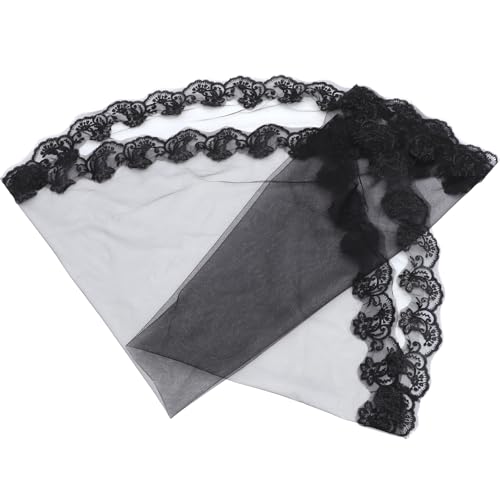 Garneck Schwarzer Brautschleier für Hochzeiten Halloween und Kostümpartys Gothic Cosplay Veil Leicht und Strapazierfähig von Garneck