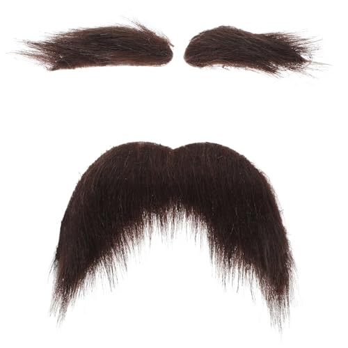 Garneck Selbstklebendes Männer kostümset mit Falschem Schnurrbart und Augenbrauen Leichtes Wiederverwendbares Cosplay Accessoire für Party Maskerade und Theateraufführungen von Garneck
