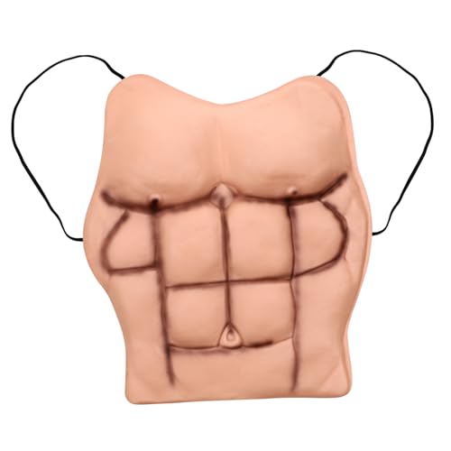 Garneck Fake Muscle Chest Prop Für Cosplay Lustiges Kostümzubehör Für Halloween Mottopartys Und Karneval Elastisches Design Für Einfachen Tragekomfort Und Lebendige Optik von Garneck
