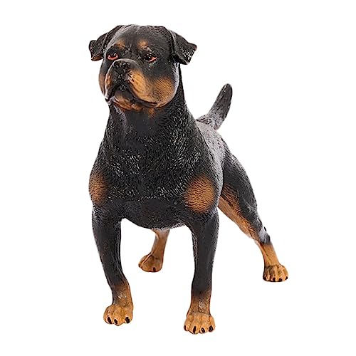Garneck Simulation Hundemodell Rottweiler Dekoration aus Kunststoff Realistisches Hundestatuen Ornament für Lernspielzeug zur Naturerkundung für Zuhause und Schule von Garneck