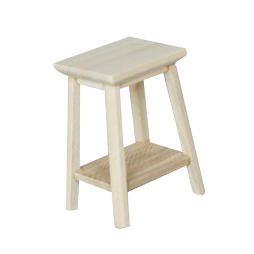Garneck Simulation hohes Stativ Puppe Lagerung Miniatur Simulation Hochständerdekor bastelset basteln für Toys Wohndekoration Mini- -Lagerregal aus Holz hölzern Beige von Garneck