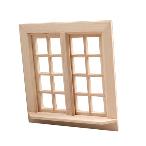 Garneck Miniatur-hausdekor – Ungefärbtes Mini-Fenster Aus Holz Puppenhauszubehör Perfekt Als Kinderspielzeug von Garneck