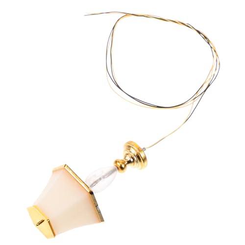 Garneck Simulierte hexagonale Tischlampe batteriebetriebene puppenhausbeleuchtung klein Puppenhausmöbel Bett Puppenhauslampen Mini-Tischlampe Miniaturlampe Metall Golden von Garneck
