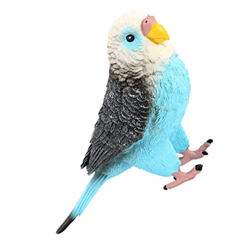Garneck Simulierter Wellensittich Wellensittich-Modell Kleines Papageienmodell Simuliertes Papageienmodell Vogel Tiermodell Papagei-Ornament Simulation Papagei Blue Plastik von Garneck