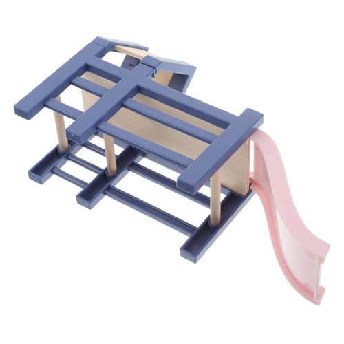 Garneck Spieler Folienverzierungen Puppenhaus Miniaturdekor Puppenhaus-landschaftsverzierung Dollhouse Decor Szenenzubehör Spielhausmöbel Mini-rutschspielzeug Mini-spielplatzmodell Hölzern von Garneck