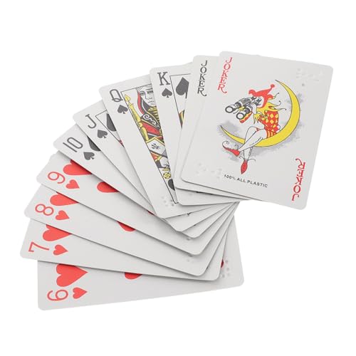Garneck Spielkarten in Blindenschrift Jumbo Blindenschriftkarten für den Unterricht Braille-Spielkarten Gadgets für Blinde riesige Spielkarten übergroße Spielkarten Papier von Garneck