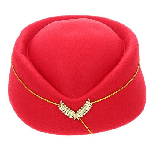 Garneck Stewardess Hut Rot - Vintage Flugbegleiter Mütze Für Cosplay - Bühnenkostüme Oder Als Schicke Kopfbedeckung Für Damen Ideal Für Airline Uniformen Und Besondere Anlässe Garneck Stewardess Hut Rot - Vintage Flugbegleiter Mütze Für Cosplay - Bühnenkostüme Oder Als Schicke Kopfbedeckung Für Damen Ideal Für Airline Uniformen Und Besondere Anlässe von Garneck