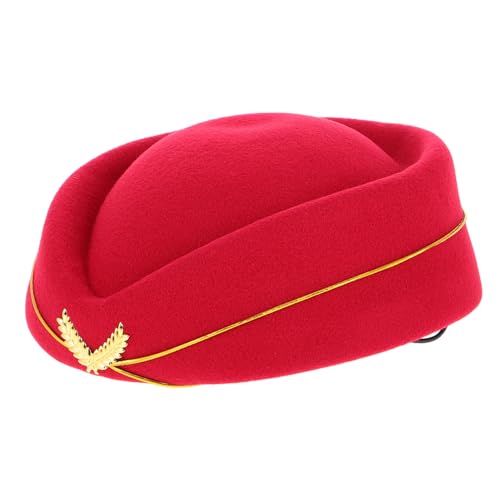 Garneck Stewardess-hut Stewardess-mütze Für Damen Baskenmützen-zubehör Cosplay-hut Für Frauen Einheitlicher Hut Flugbegleiterin Kostüm Für Damen Flugzeug-hostessenhut Imitation Monny von Garneck
